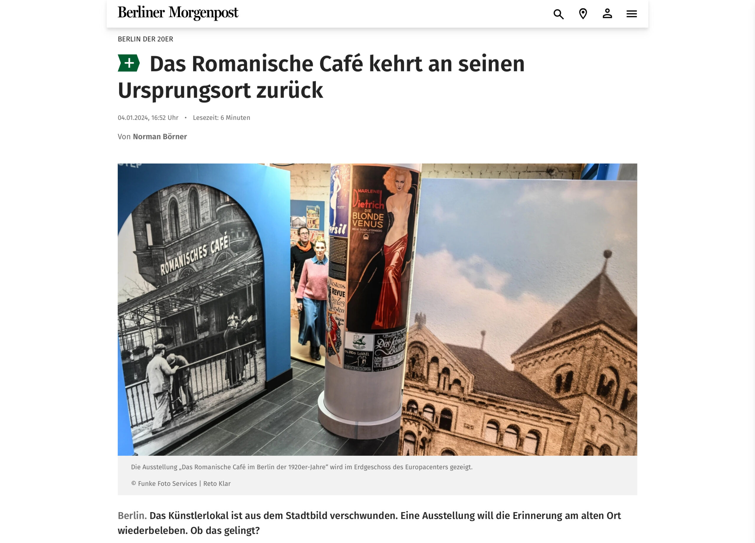 Berliner Morgenpost vom 4. Januar 2024