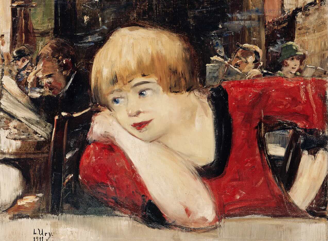 Lesser Ury, Mädchen im Romanischen Café, 1911